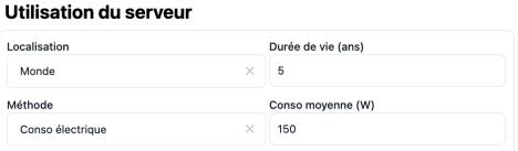Capture d’écran de l’utilisation du serveur pour comparer les serveurs